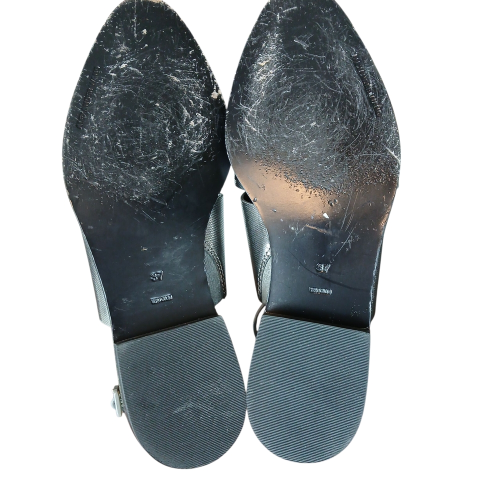 Alexander Wang Metallic Silver Cut Out Booties Sandal Gray Leather Size 6.5/37 - Picture 11 of 13